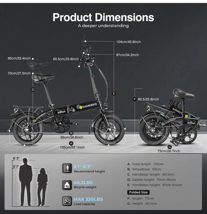 SAMEBIKE YINYU14 Klappbares Elektrofahrrad