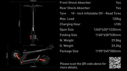 JOYOR S10S-Z Folding Electric Scooter