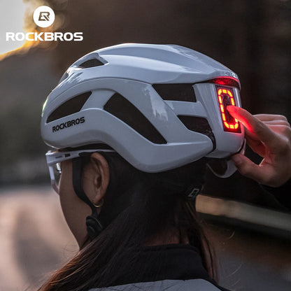 ROCKBROS Rechargeable Cycling Helmet with Front and Rear Light