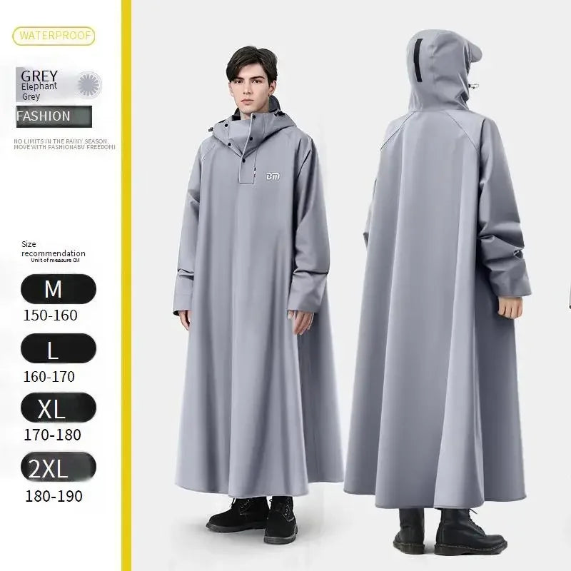 Adult Waterproof One-Piece Cycling Rain Poncho for E-Bikes