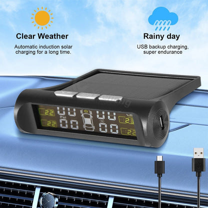 Solar Wireless TPMS Tyre Pressure Monitoring System