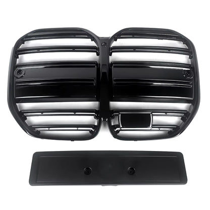Calandre avant style M4 compatible avec BMW Série 4 G22 G23 420i 430i 435i M440i 2021-2024, calandre de course type « rein » noir brillant
