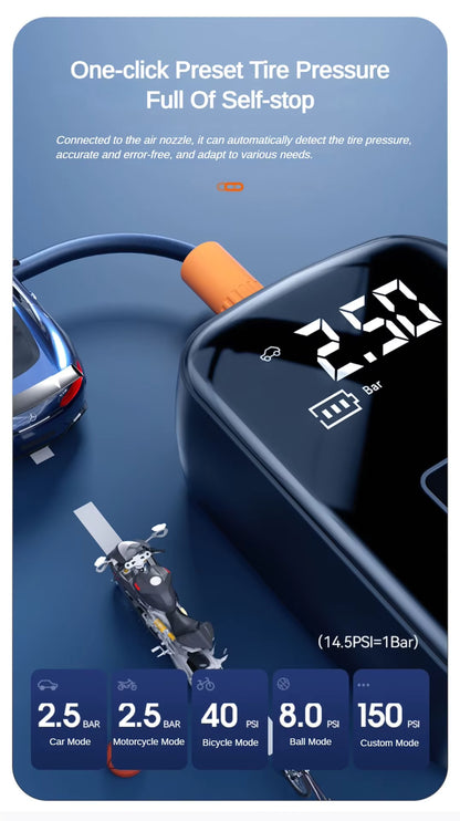 Gonfleur de pneus électrique sans fil 12V 150 PSI