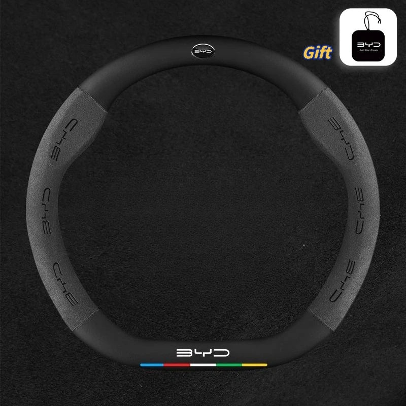 BYD Suede & PU Sport Steering Wheel Cover