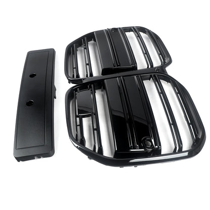Calandre avant style M4 compatible avec BMW Série 4 G22 G23 420i 430i 435i M440i 2021-2024, calandre de course type « rein » noir brillant