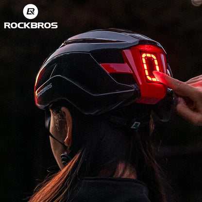 ROCKBROS Rechargeable Cycling Helmet with Front and Rear Light