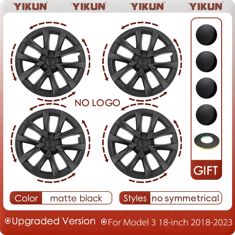 Tesla Model 3 18-Inch Performance Hub Caps 4-Piece Set
