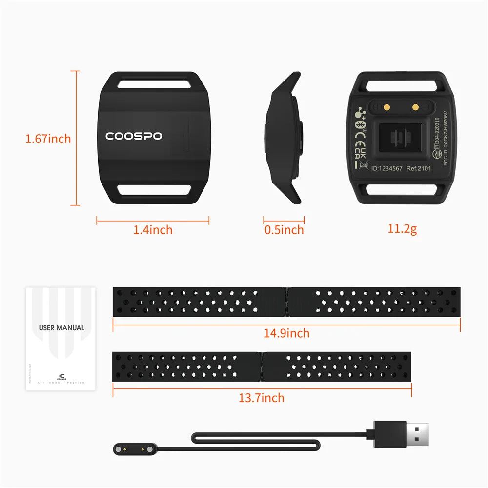 COOSPO HW706 Heart Rate Monitor Armband with Bluetooth & ANT