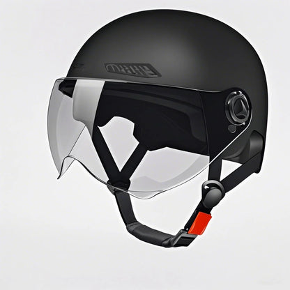 ABS Half Face Helmet with Visor for Electric Bikes, Scooters & Motorcycles