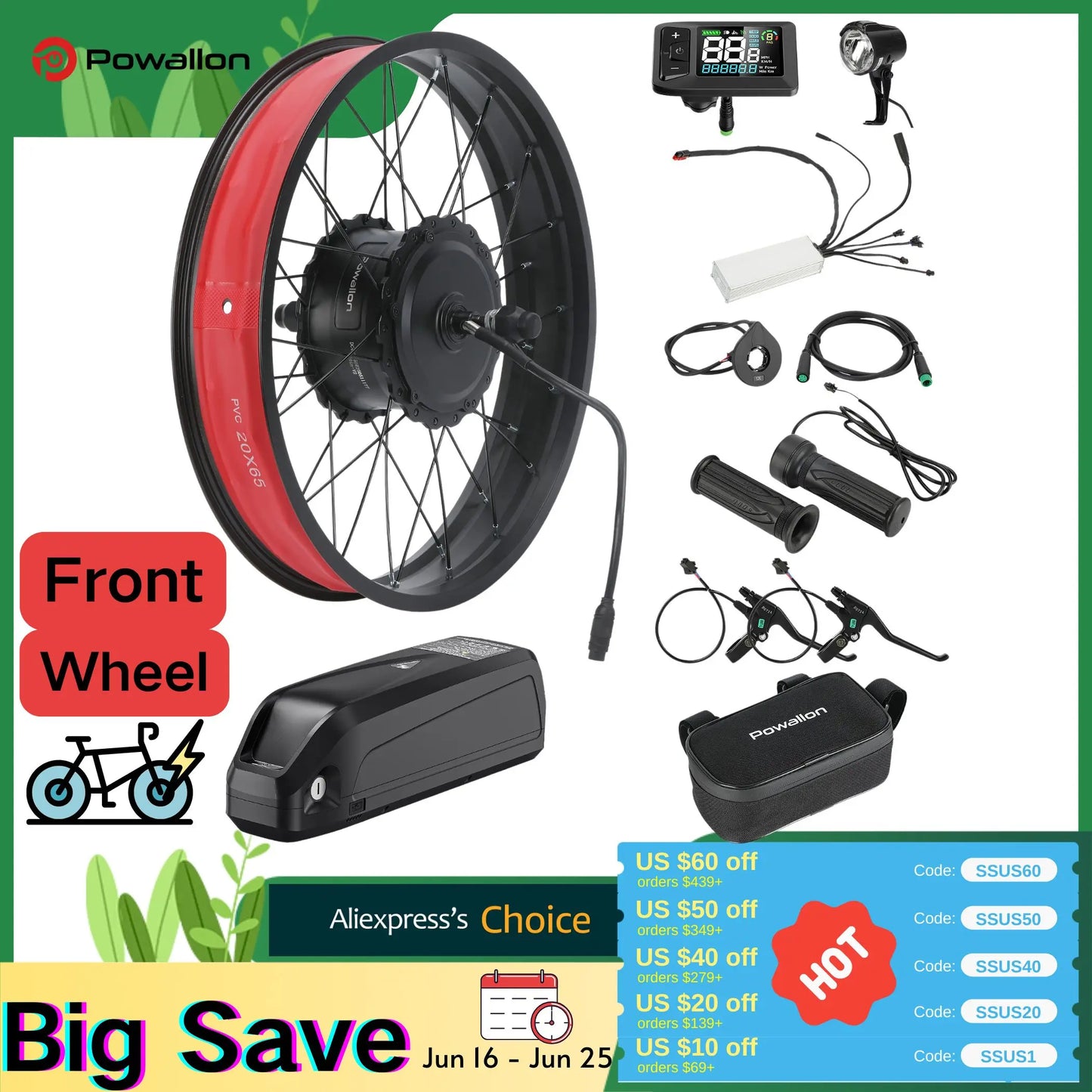 Fat-Tire-750W-E-Bike Umrüstsatz - 20"/26"