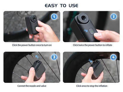 Mini Electric Bike Pump 120 PSI – Ultra Portable Cordless Inflator (Presta & Schrader)