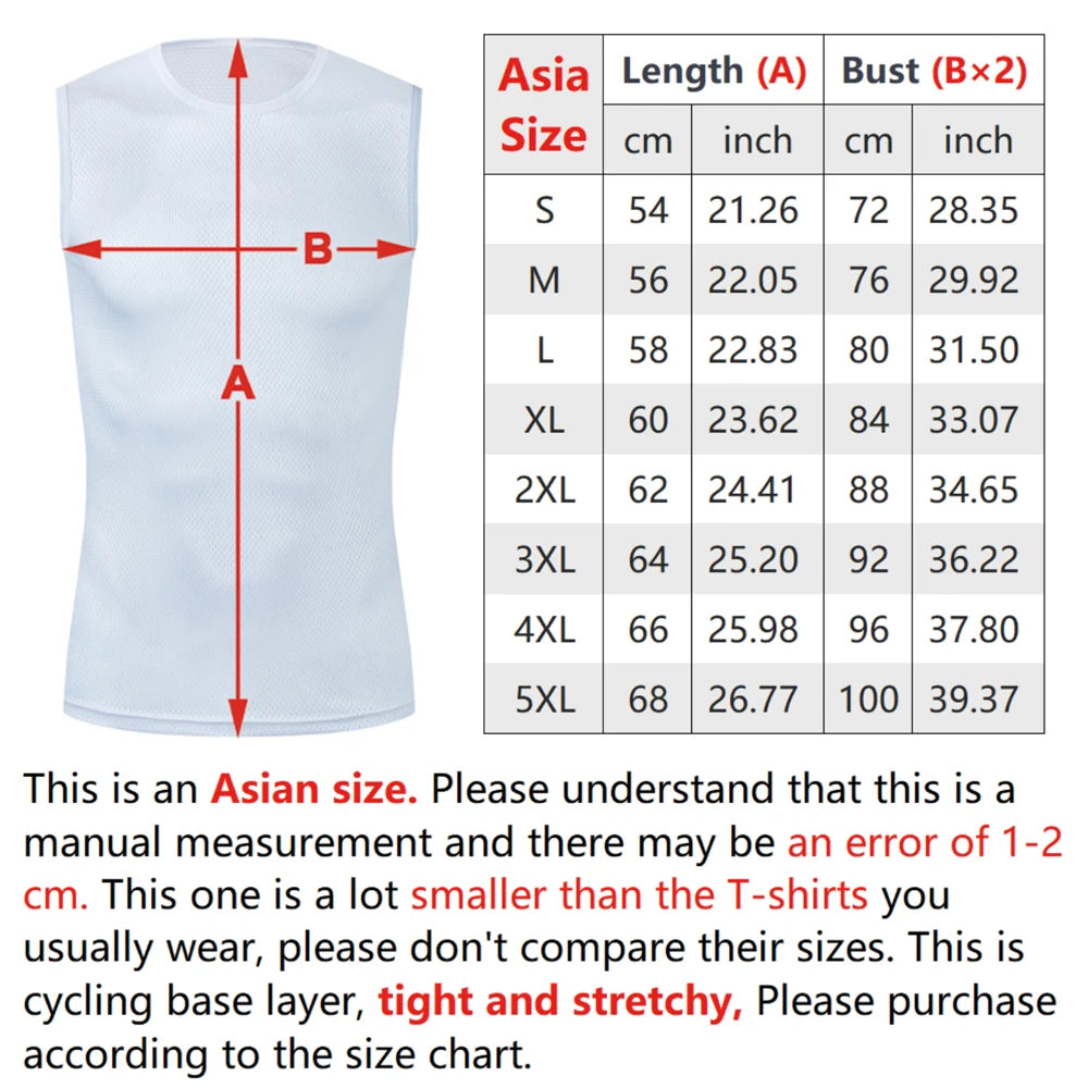 Men's Cycling Base Layer – Reflective Quick-Dry Sleeveless Jersey
