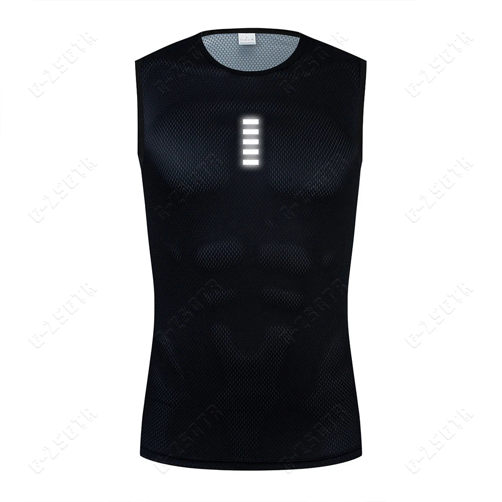 Men's Cycling Base Layer – Reflective Quick-Dry Sleeveless Jersey
