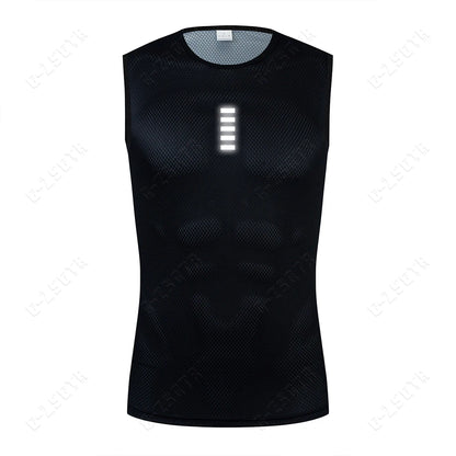 Men's Cycling Base Layer – Reflective Quick-Dry Sleeveless Jersey