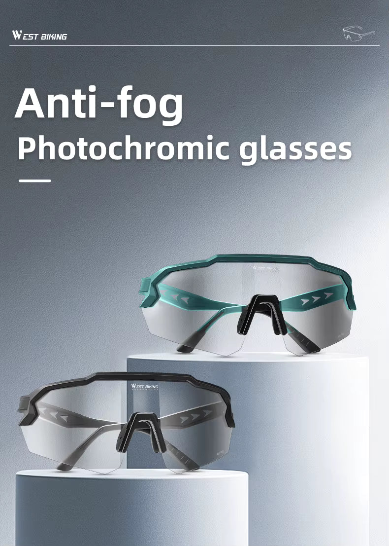 WEST BIKING UV400 Anti-fog Photochromic Glasses
