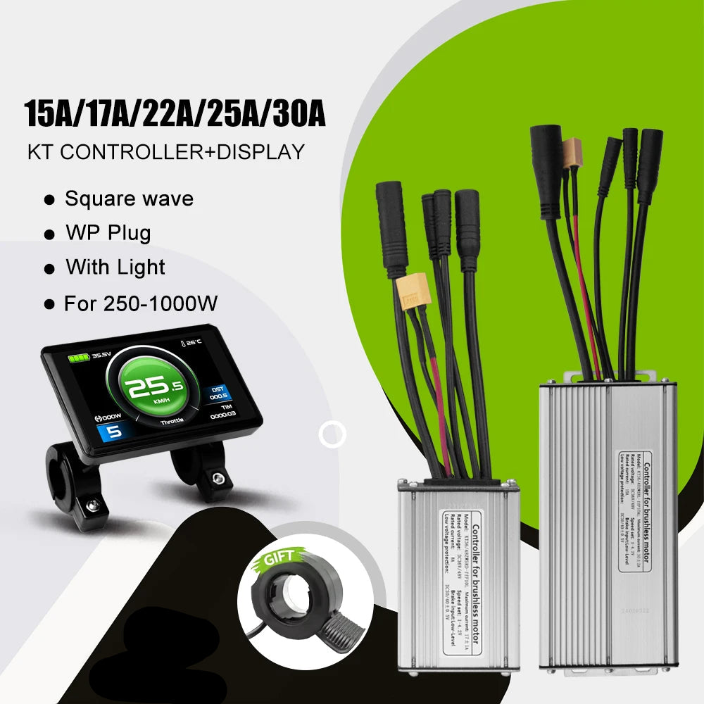 KT Waterproof Sine Wave E-Bike Controller – 36V/48V Brushless Motor Controller