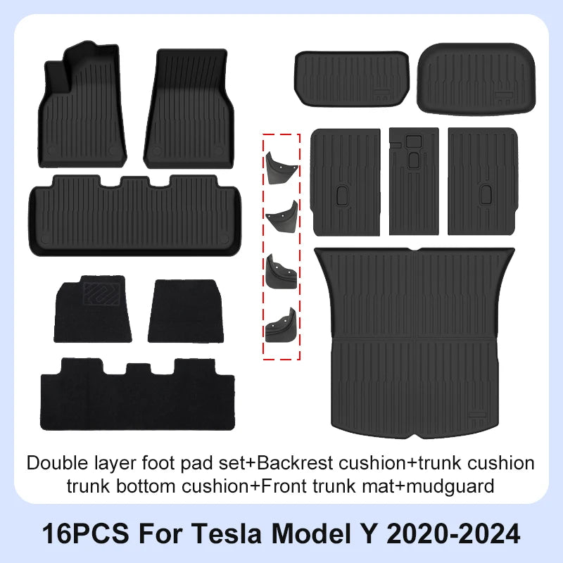 Tesla Model Y 2020-2024 TPE-Fußmatten und rutschfeste Innenauskleidungen