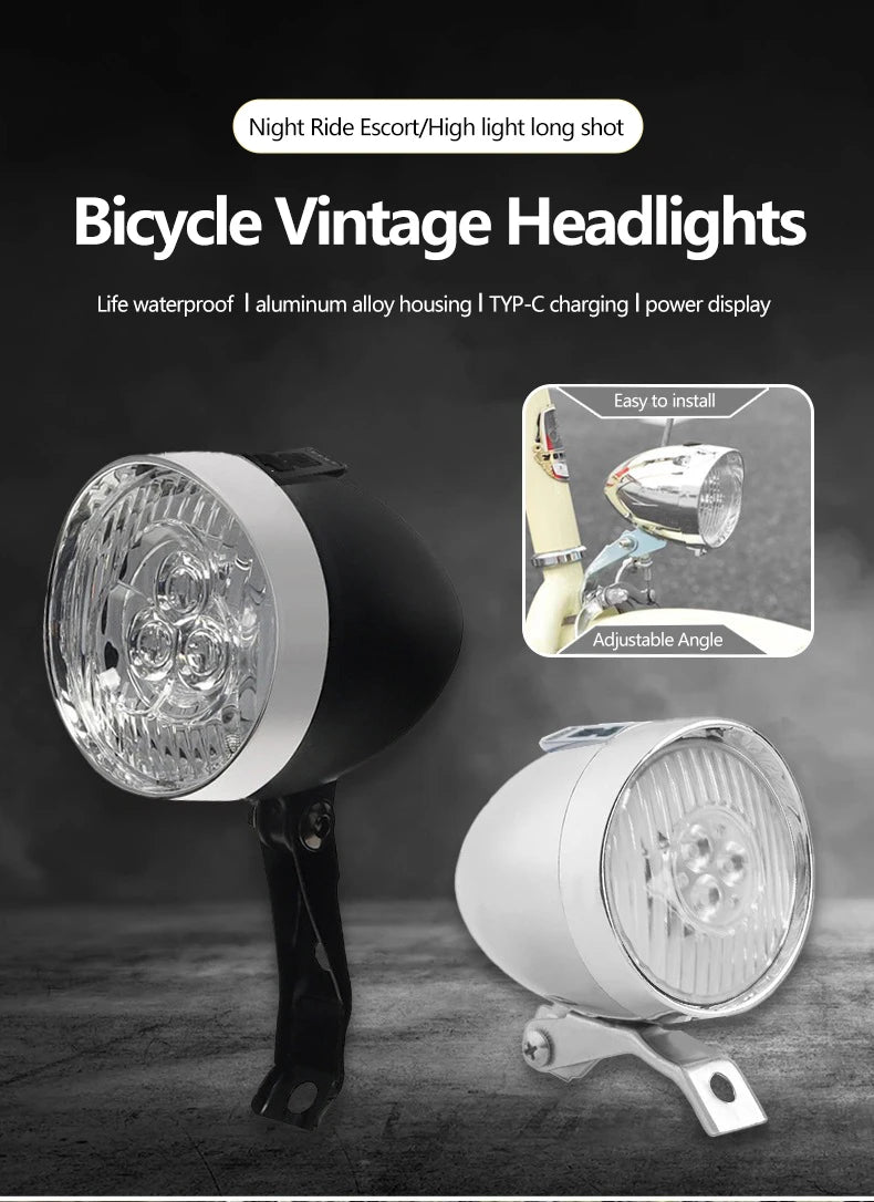 Klassischer 3-LED-Fahrradscheinwerfer