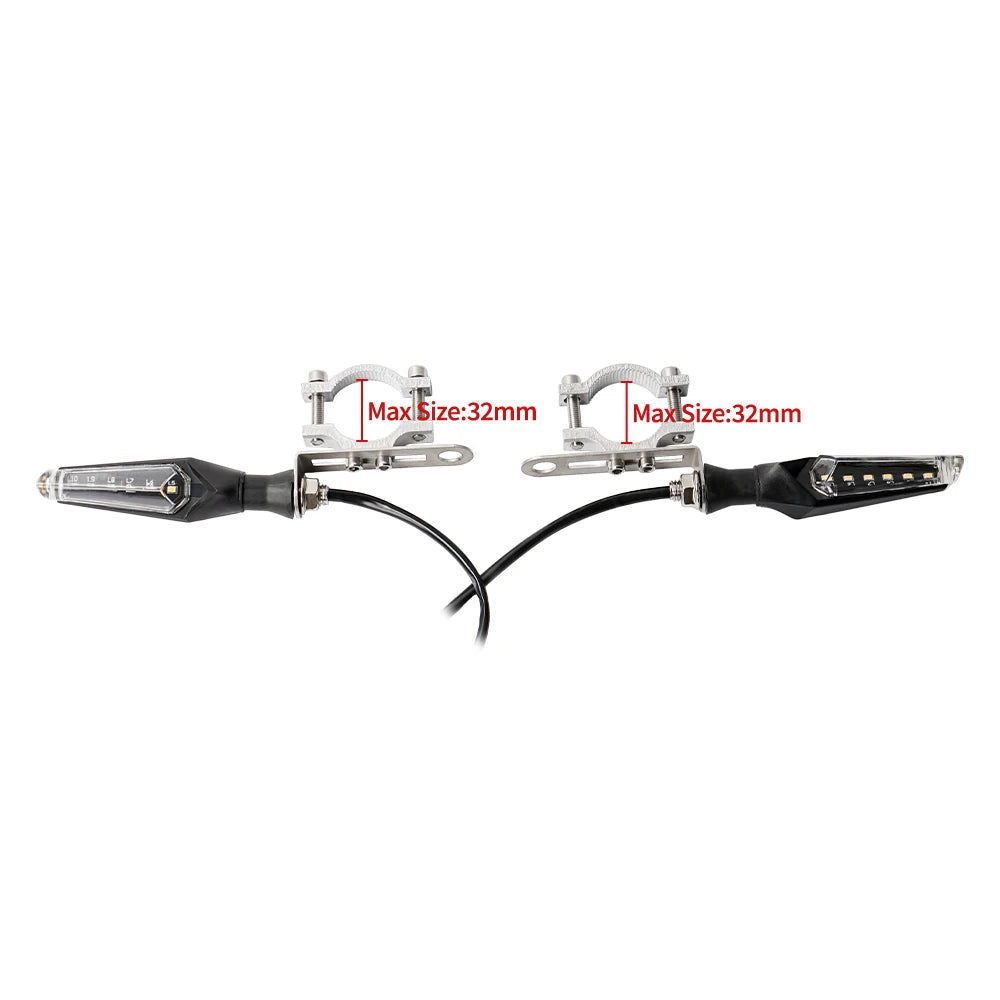 36V/48V E-Bike LED Turn Signal Light Kit with Flasher & Handlebar Switch