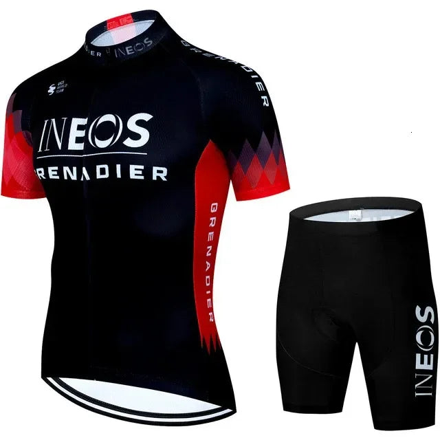 INEOS Men's Cycling Jersey & Padded Shorts Set for Road & MTB Riding