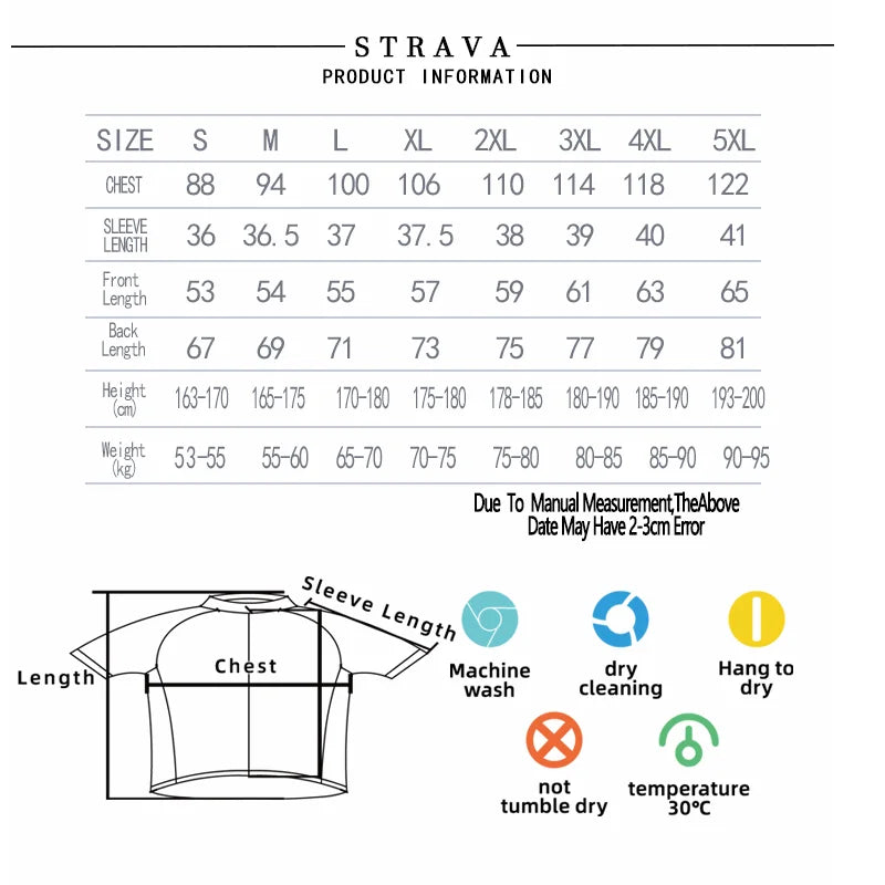 Strava Men's Summer Cycling Jersey & Bib Shorts Set with Padded Chamois