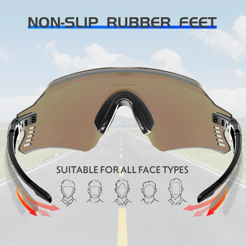 KAPVOE K2 Photochromic Cycling Sunglasses UV400 Sports Glasses