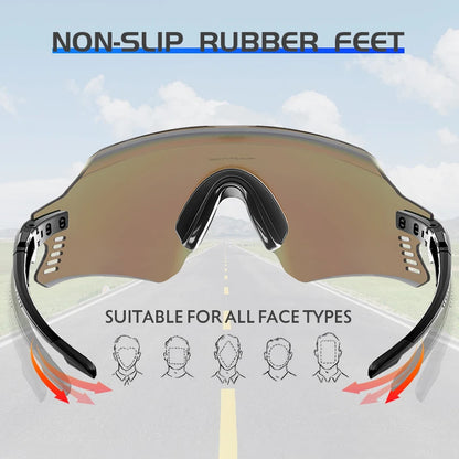KAPVOE K2 Photochromic Cycling Sunglasses UV400 Sports Glasses