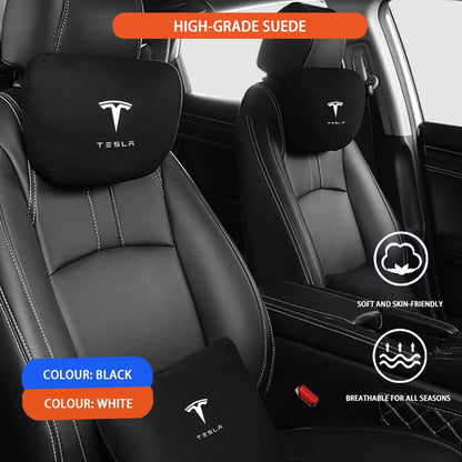 Tesla Suede Headrest & Lumbar Support Pillow