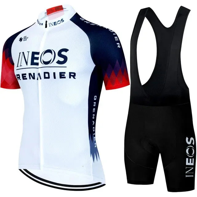 INEOS Men's Cycling Jersey & Padded Shorts Set for Road & MTB Riding