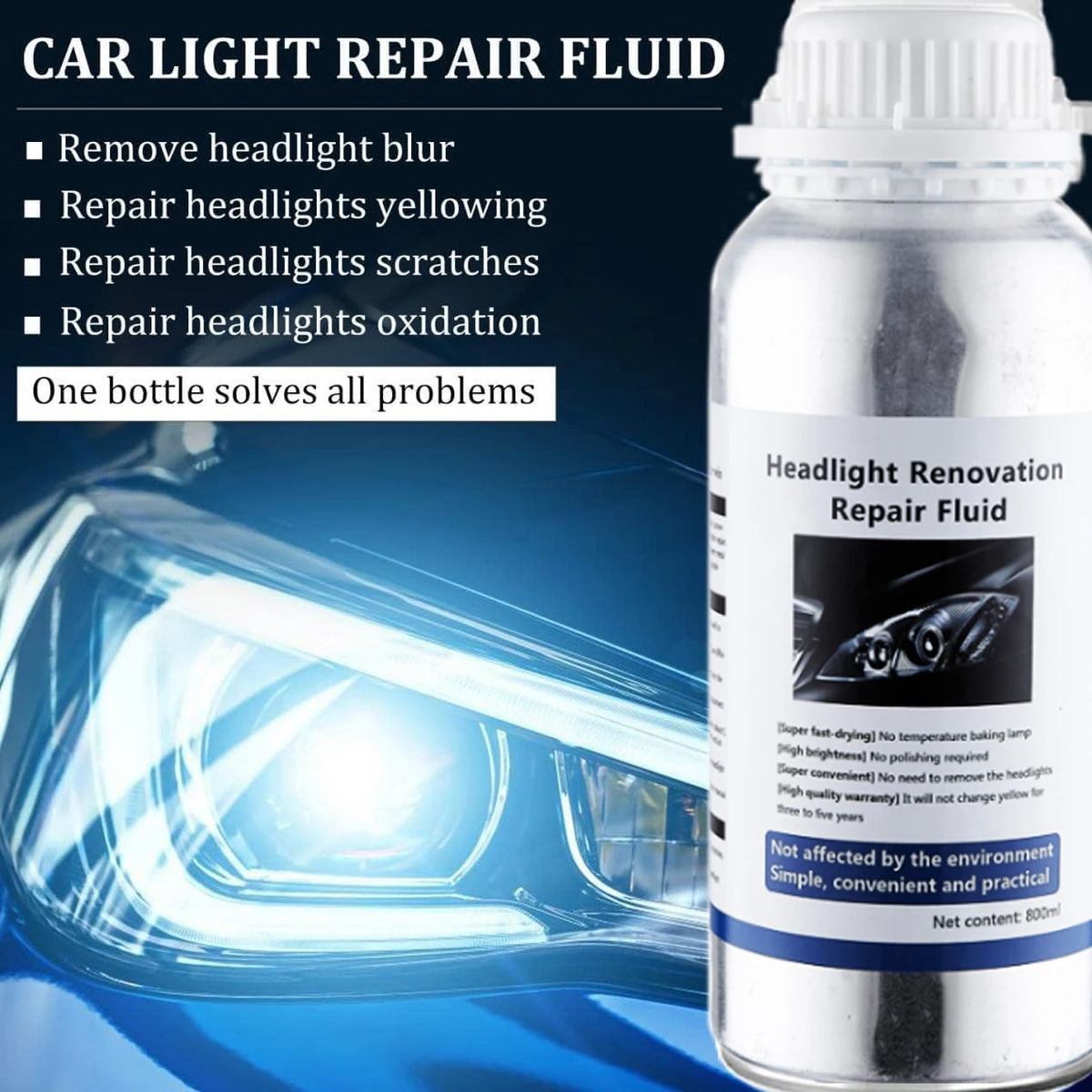 800ml Car Headlight Restoration Liquid Polymer Kit