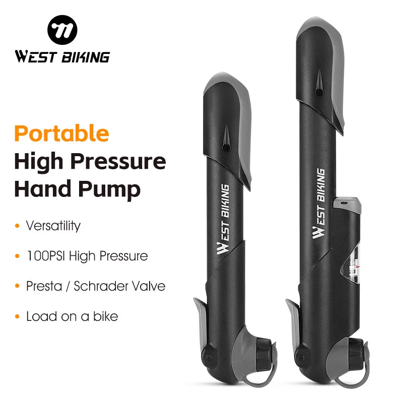 WEST BIKING 100PSI Tragbare Fahrradpumpe