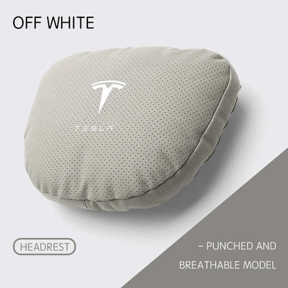Suede Headrest & Lumbar Support Pillow for Tesla Model 3 / Model Y / Model S