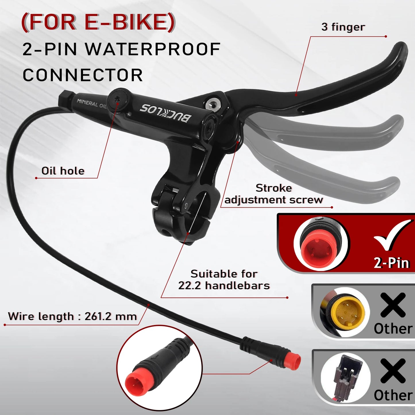BUCKLOS HD-E735 4-Piston Hydraulic E-Bike Disc Brake Set