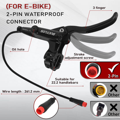 BUCKLOS HD-E735 4-Piston Hydraulic E-Bike Disc Brake Set