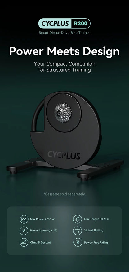 CYCPLUS R200 Smart Bike Trainer – 2200W Indoor-Trainer mit ANT+ & Bluetooth