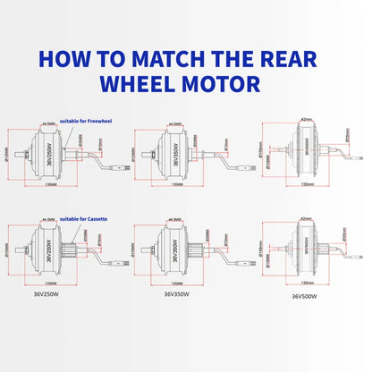 Kit de conversion pour vélo électrique avec moteur moyeu arrière 36V 250W
