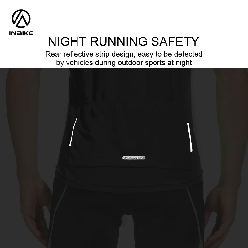 INBIKE Men's Summer Cycling Jersey Quick Dry with 3 Rear Pockets & Reflective Details