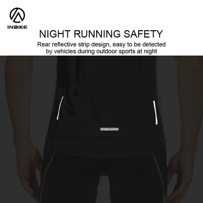 INBIKE Men's Summer Cycling Jersey Quick Dry with 3 Rear Pockets & Reflective Details
