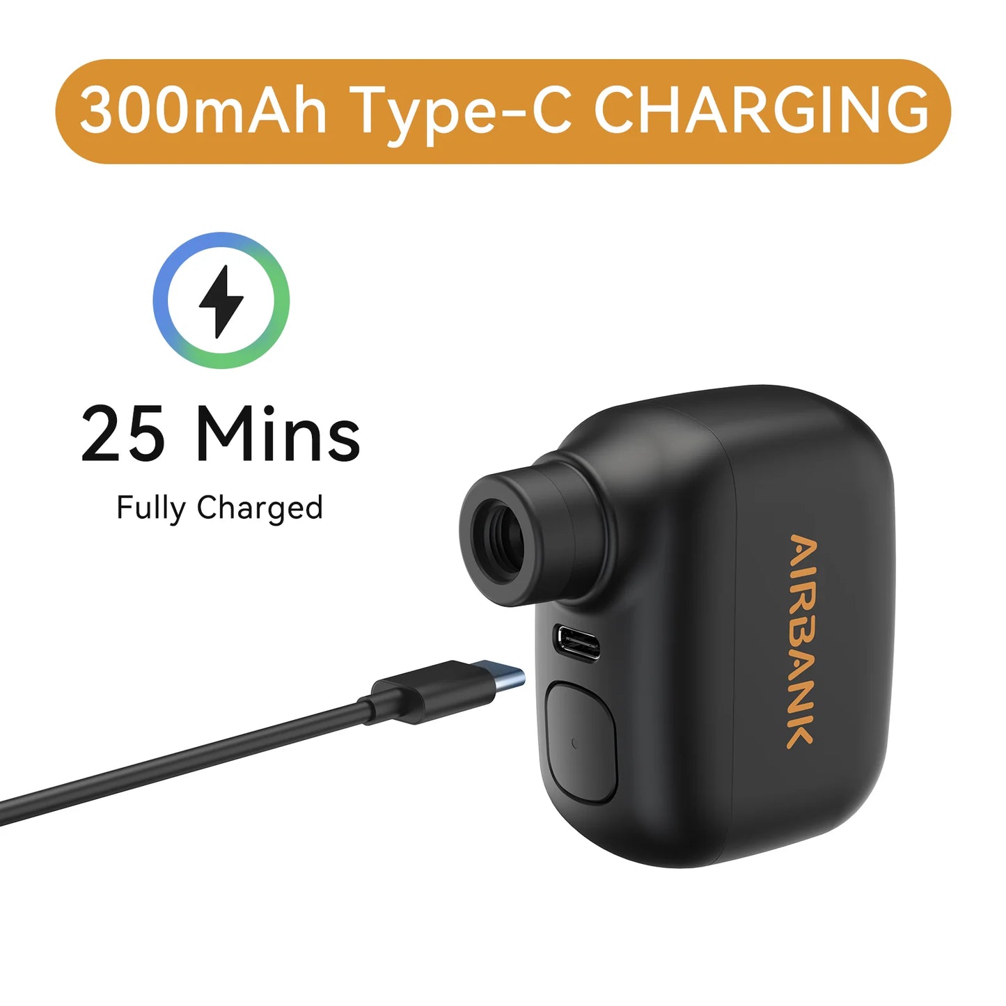 AIRBANK Pocket SE Mini Tragbare elektrische Pumpe für Fahrräder Kabellose Reifenpumpe Presta Schrader Ventil Fahrradzubehör Schnelles Laden