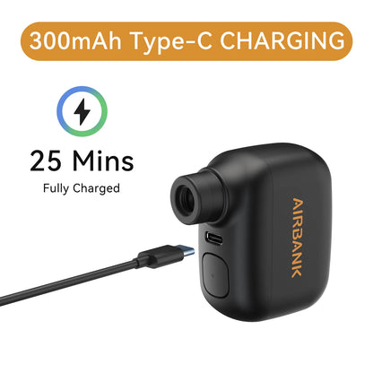 AIRBANK Pocket SE Mini Tragbare elektrische Pumpe für Fahrräder Kabellose Reifenpumpe Presta Schrader Ventil Fahrradzubehör Schnelles Laden
