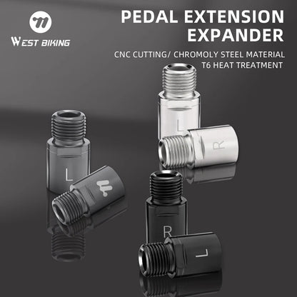 WEST BIKING Bicycle 20mm Pedal Extender Chromoly Steel