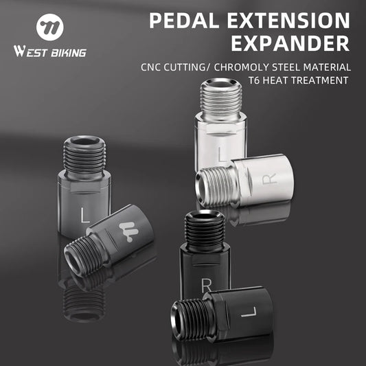 WEST BIKING Bicycle 20mm Pedal Extender Chromoly Steel