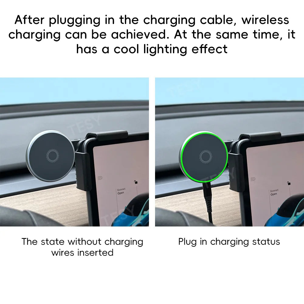 Magnetic Wireless Charging Phone Mount for Tesla / BYD