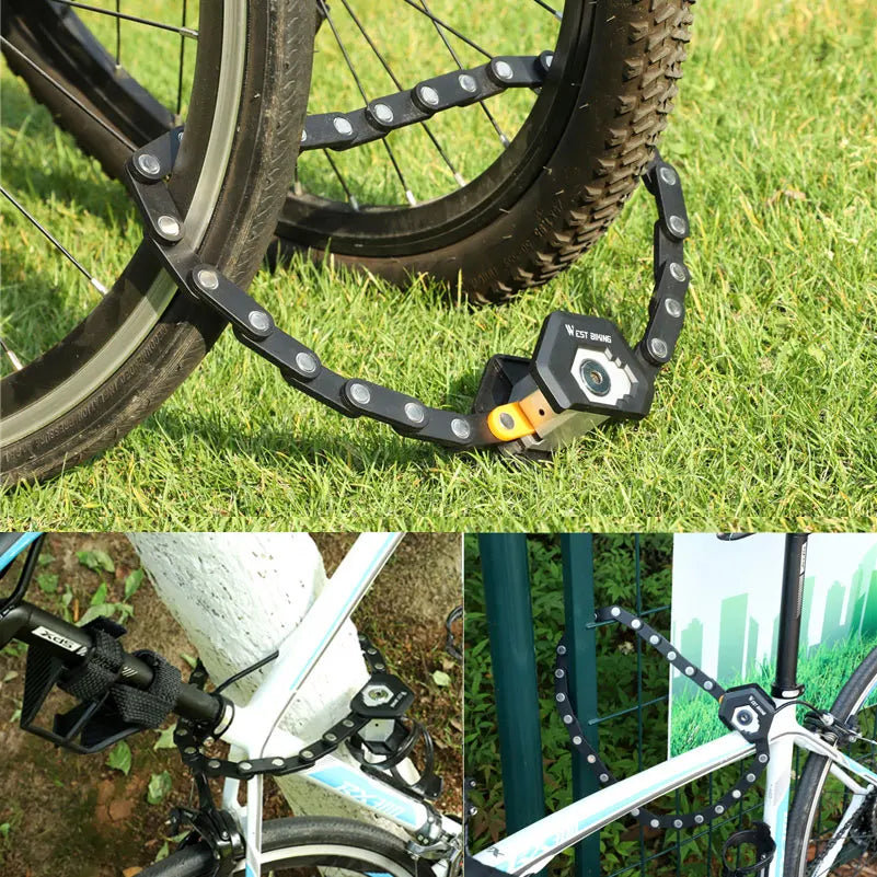 WEST BIKING Alloy Steel Folding Bike Lock