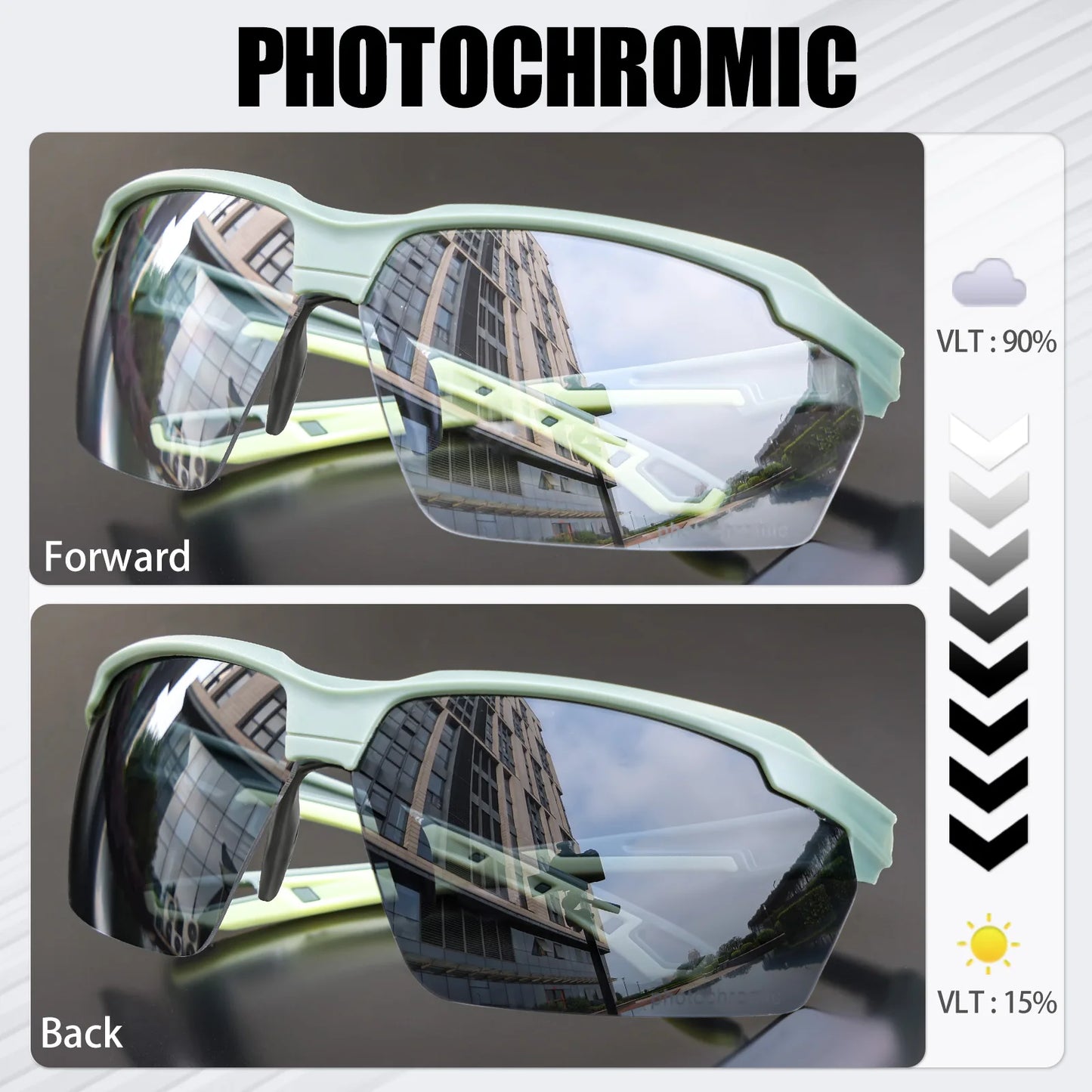 SCVCN Photochromic Cycling Sunglasses UV400 Sports Glasses