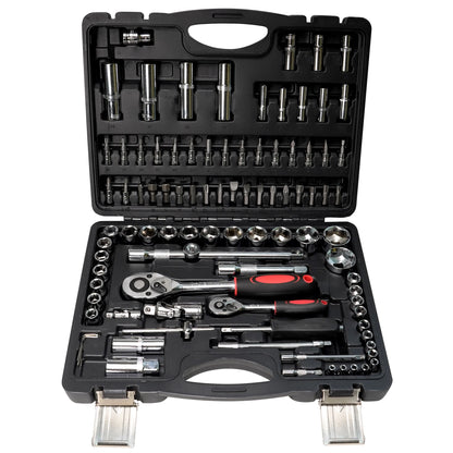 95-Piece CR-V Steel Socket Wrench Set with 1/4-Inch & 1/2-Inch Drives