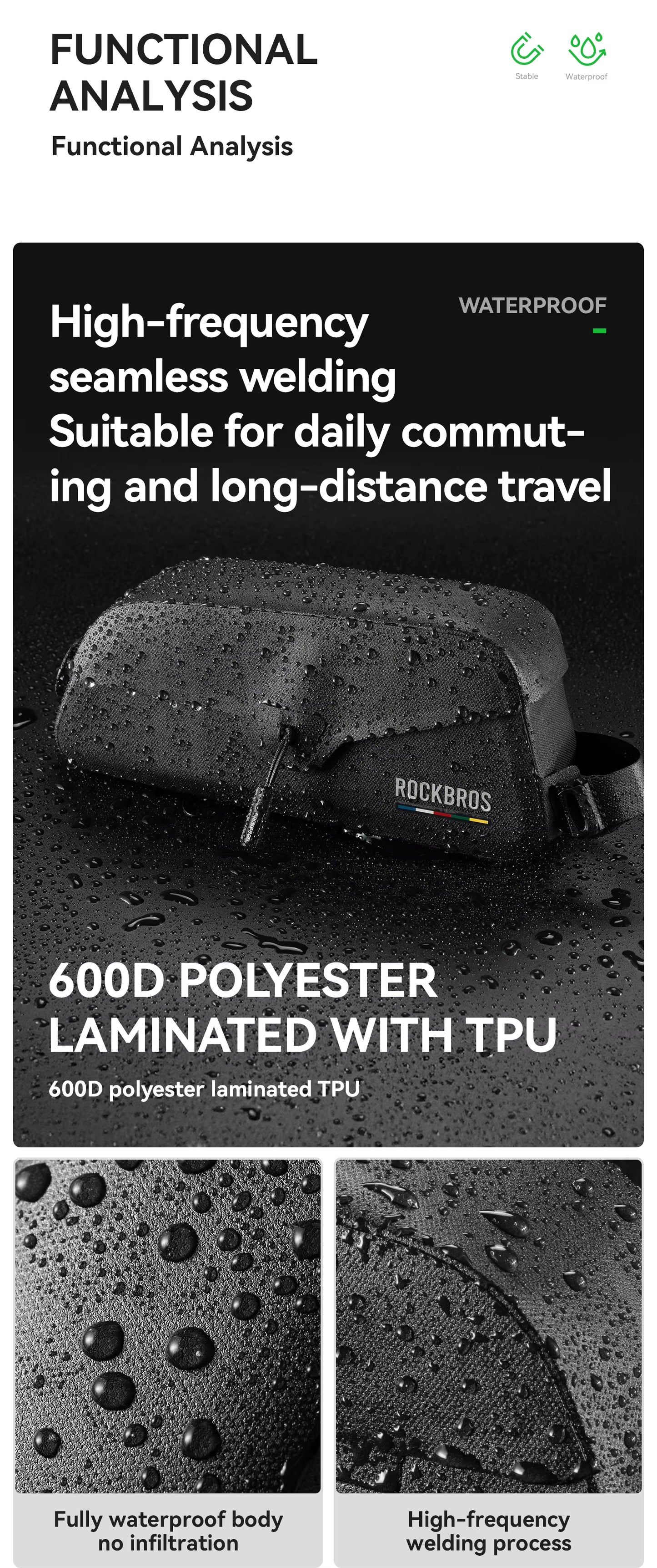 ROCKBROS Top Tube Bike Bag