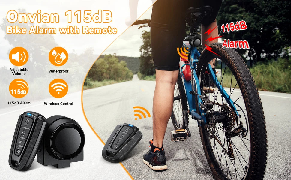 Wireless Bike Alarm – 115dB Waterproof Security Alarm with Remote Control
