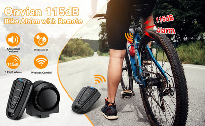Wireless Bike Alarm – 115dB Waterproof Security Alarm with Remote Control