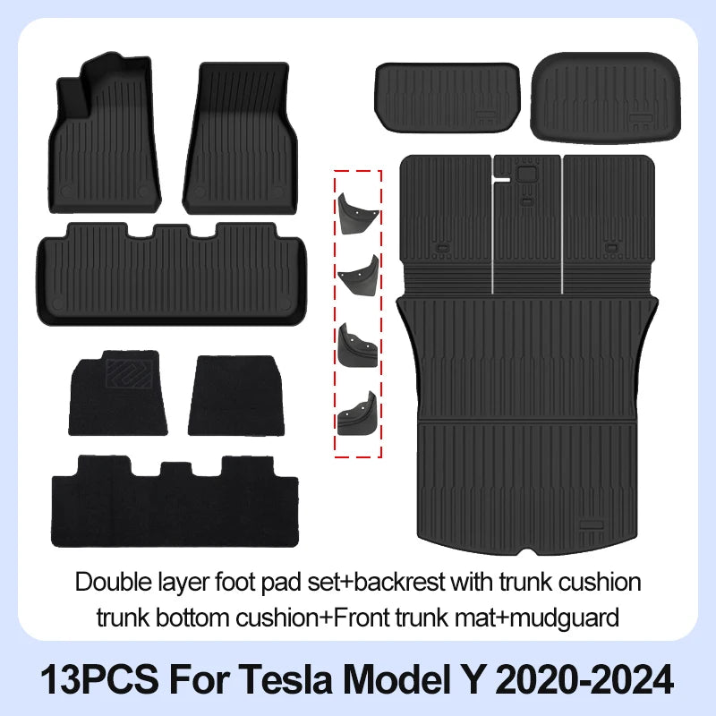 Tesla Model Y 2020-2024 TPE-Fußmatten und rutschfeste Innenauskleidungen